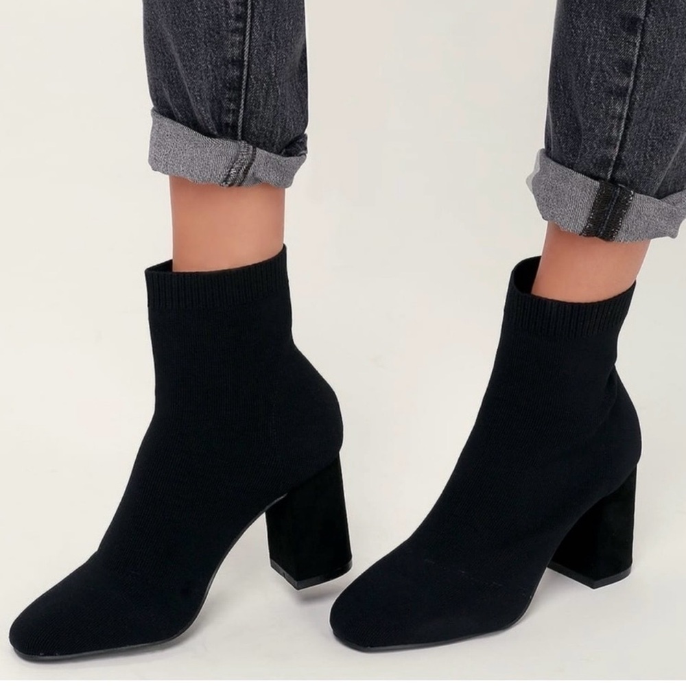MIA Erika Black Bootie Ankle Boots Sz 7